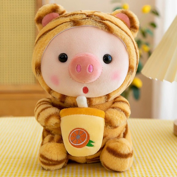 Cute Piggy Boba Plush Delight - Picture 1 of 10